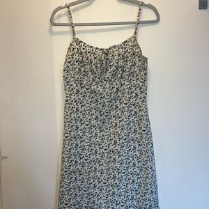 White and Blue Floral Mini Dress